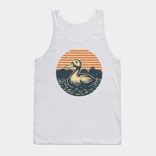 Retro Duck Design Tank Top